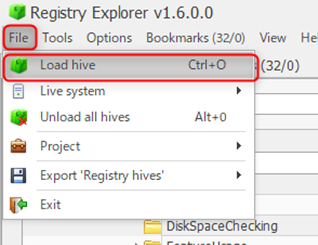 Registry Explorerを使ったファイルの読み込み