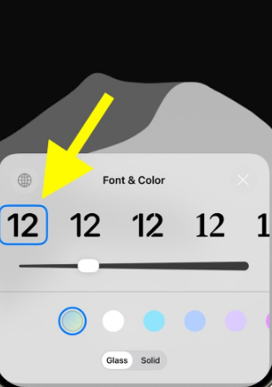 ios26のロック画面の時計のフォント画像