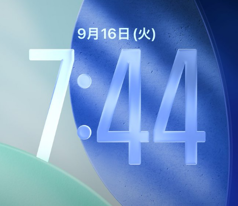 ios26のロック画面の時計の画像